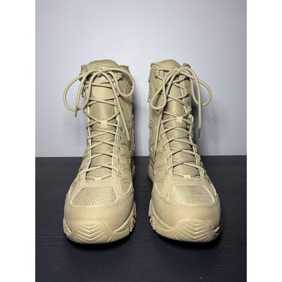Size 12 Merrell Men's Moab 3 8" Tactical Zip Waterproof Boot | Coyote Leather - Picture 5 of 8